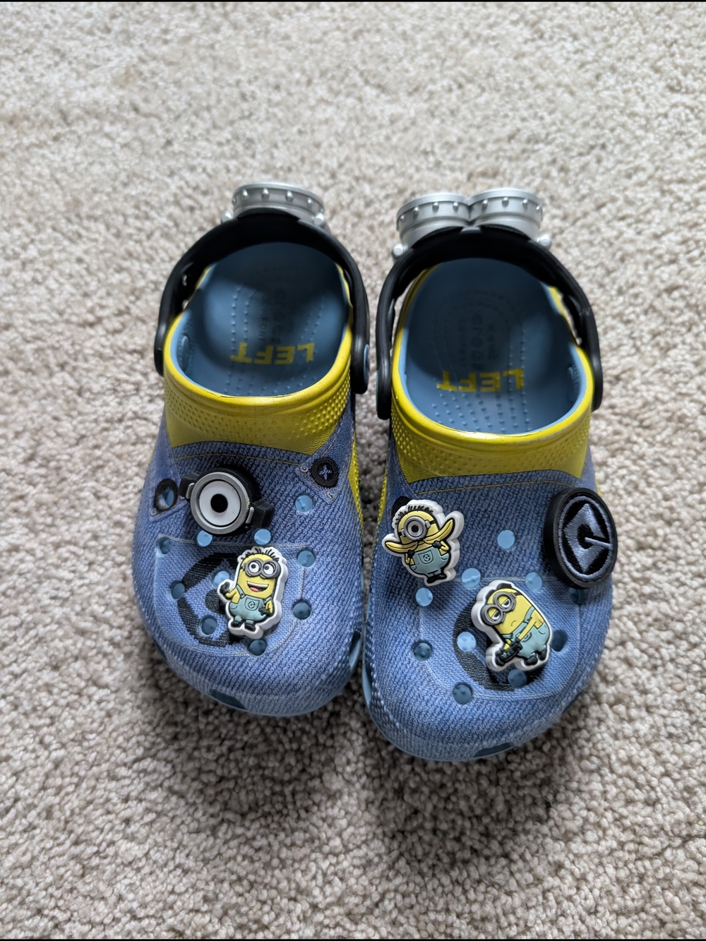 CROCS Kids Blue and Yellow Minion Clog Shoes